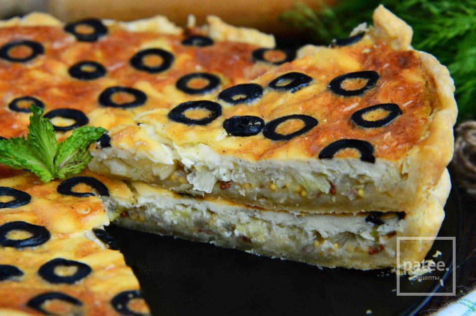 Луковый киш с маслинами - Шаг 18