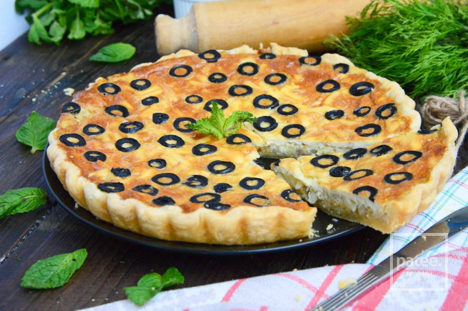 Луковый киш с маслинами - Шаг 19