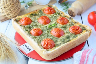 Рецепт Грибной пирог с помидорами