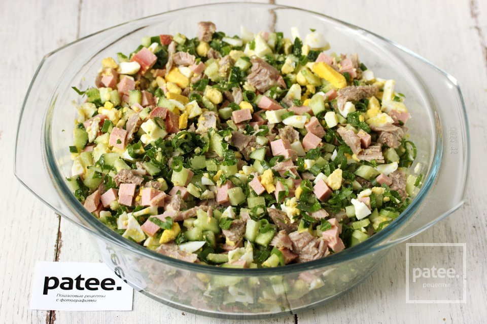 Окрошка с индейкой на бульоне - Шаг 8