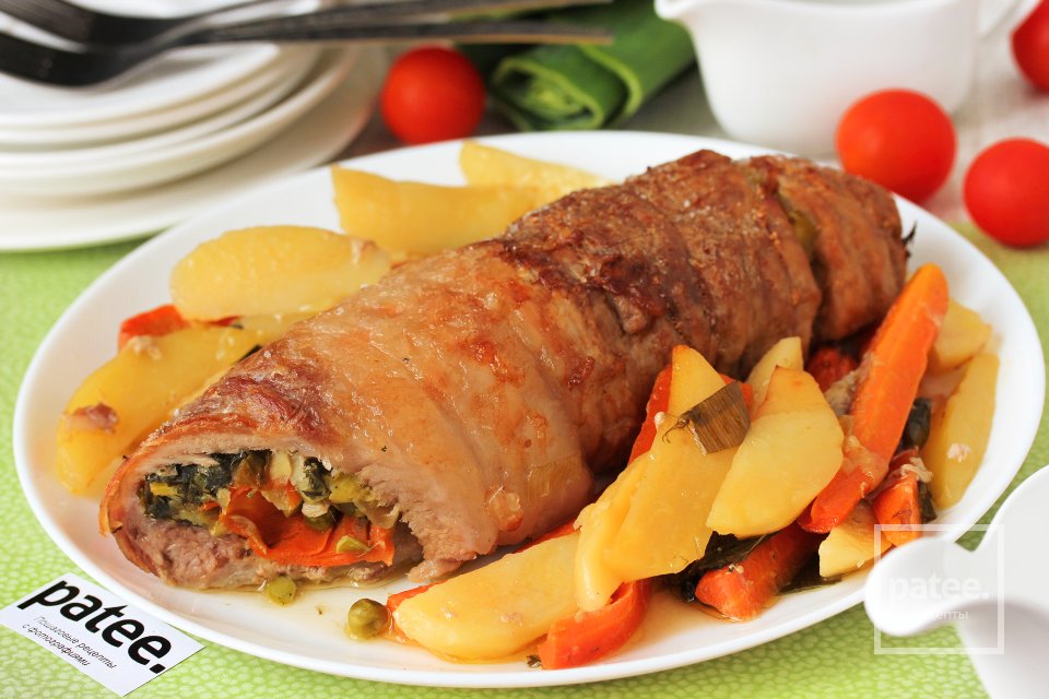 Рулет из свиной корейки с овощами - Шаг 20