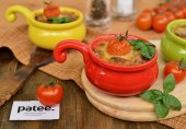 Бурый рис с грибами под сырной корочкой