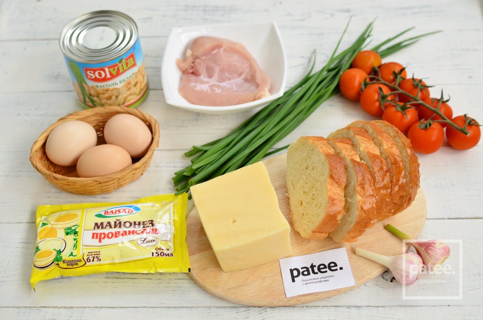 Фасолевый салат с курицей - Шаг 1