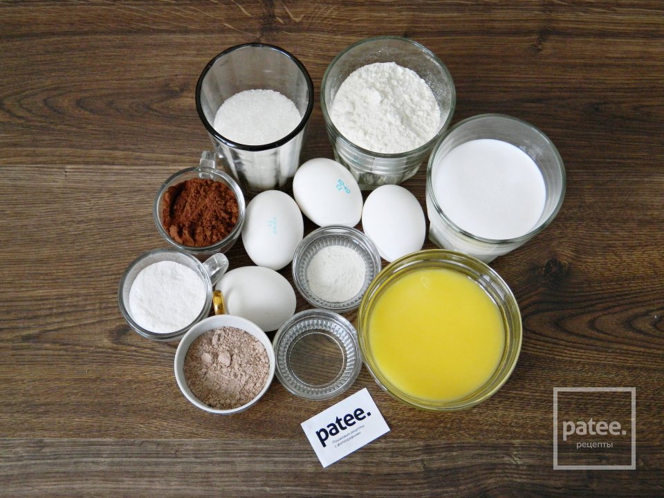 Шоколадные кексы со сливочной прослойкой - Шаг 1