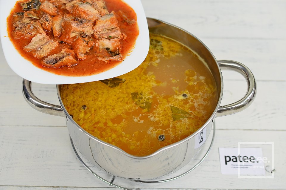 Рисовый суп с рыбной консервой - Шаг 12