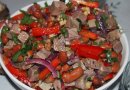 Салат с фасолью и говядиной