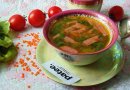 Суп с чечевицей и шпинатом