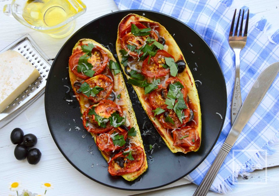 Лодочки из кабачков с помидорами - Шаг 13