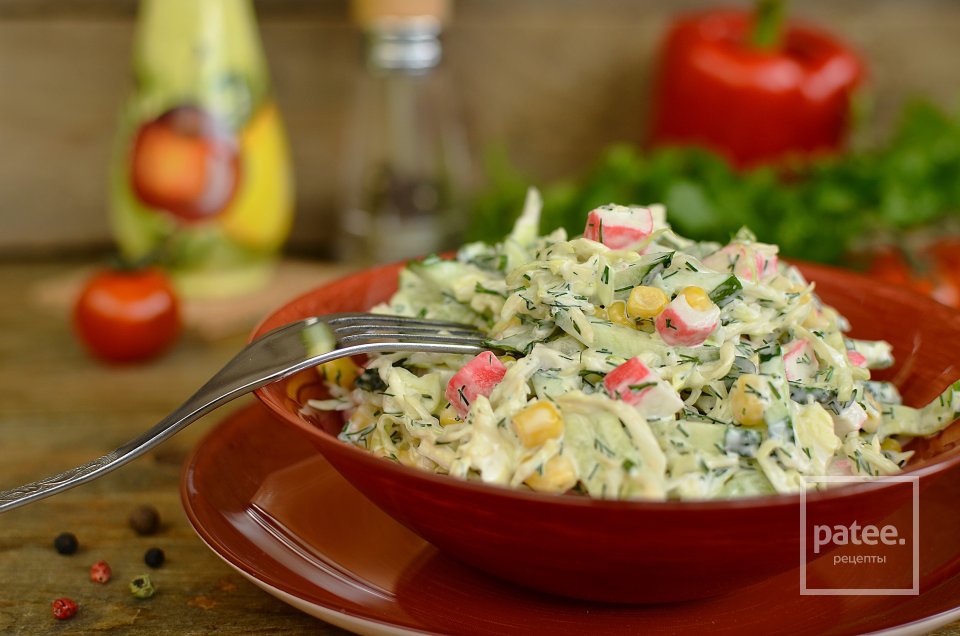 Капустный салат с крабовыми палочками - Шаг 10