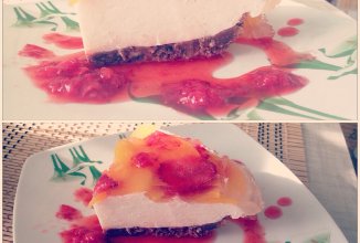 Торт без выпечки с творогом и персиками!