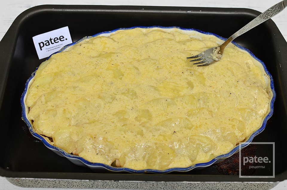 Запеканка с курицей и грибами под сырной корочкой - Шаг 18