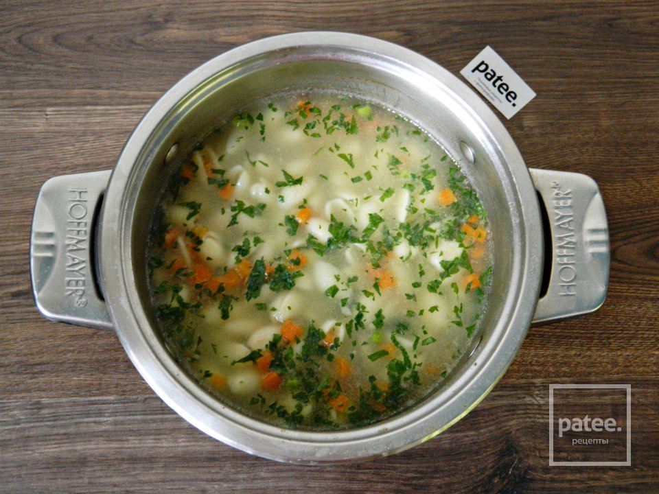 Овощной суп с пастой - Шаг 9