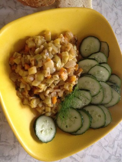 Тушеные кабачки с овощами. - Шаг 9