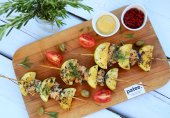 Шашлычки из курицы с кабачками