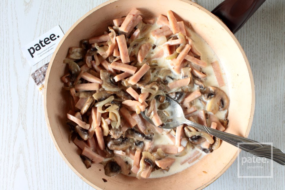 Паста с ветчиной и грибами - Шаг 8