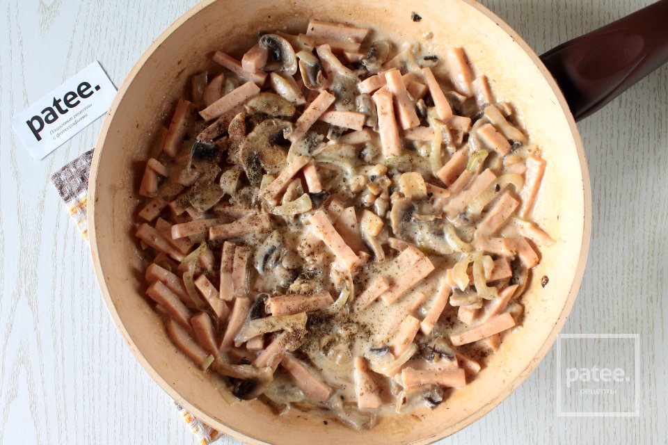 Паста с ветчиной и грибами - Шаг 9