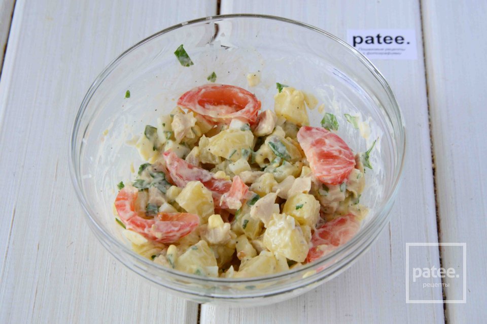 Салат с картофелем и консервированным кальмаром - Шаг 9