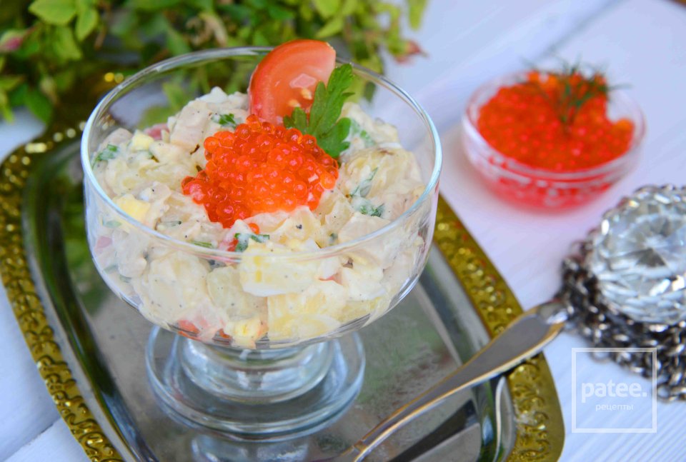 Салат с картофелем и консервированным кальмаром - Шаг 10