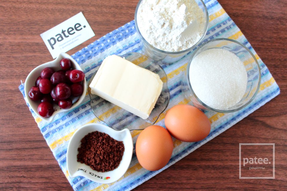 Кофейные кексы с вишней - Шаг 1