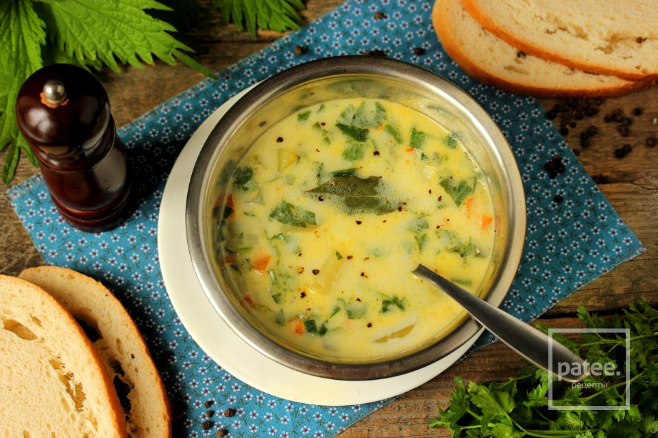 Сырный суп с крапивой - Шаг 12