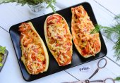 Запеченные кабачки с макаронами