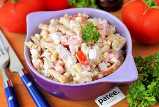 Салат Хрустик с ветчиной и сухариками