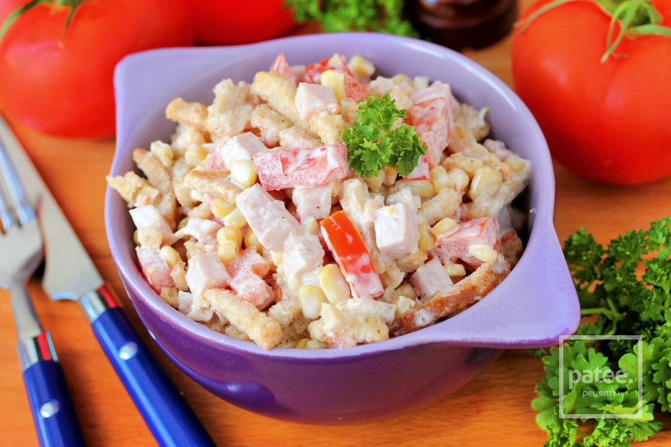 Салат Хрустик с ветчиной и сухариками - Шаг 13