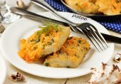 Камбала под сырно-луковой корочкой