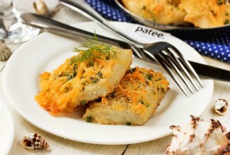 Камбала под сырно-луковой корочкой