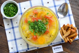 Суп с помидорами на мясном бульоне