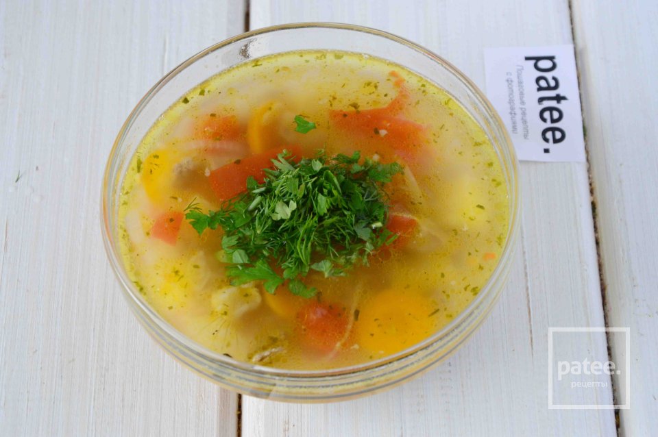 Суп с помидорами на мясном бульоне - Шаг 12