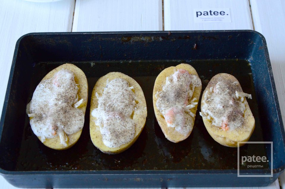 Картофельные лодочки с креветками - Шаг 8