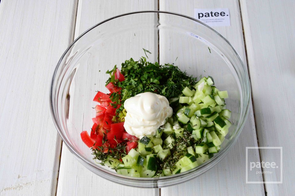 Овощной салат с травами - Шаг 9