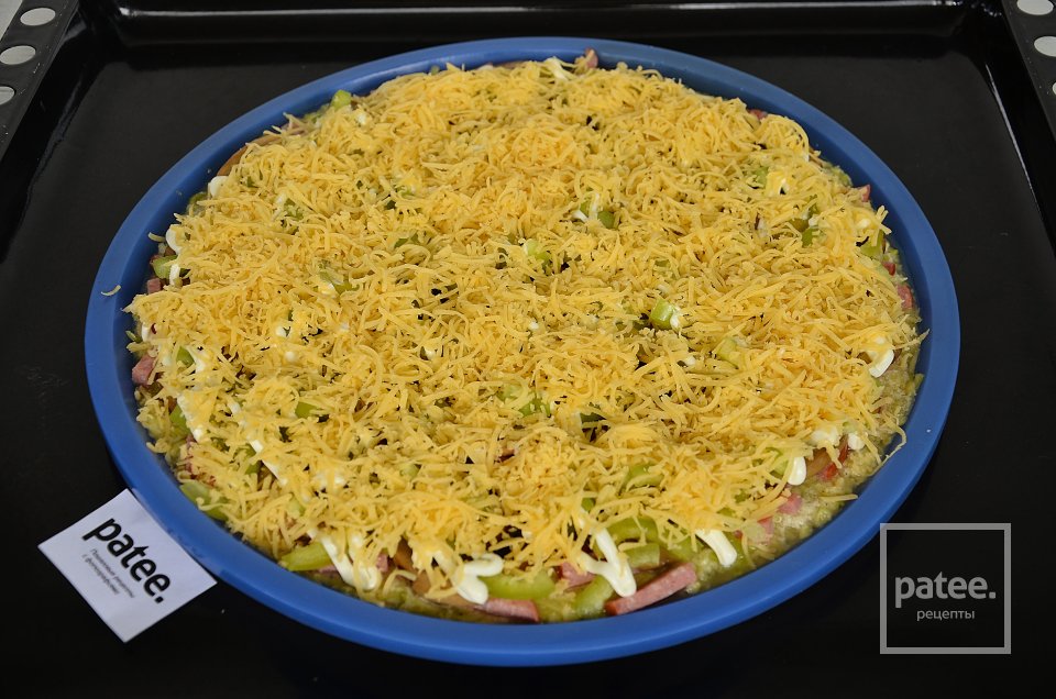 Кабачковая пицца с грибами и колбасой - Шаг 17