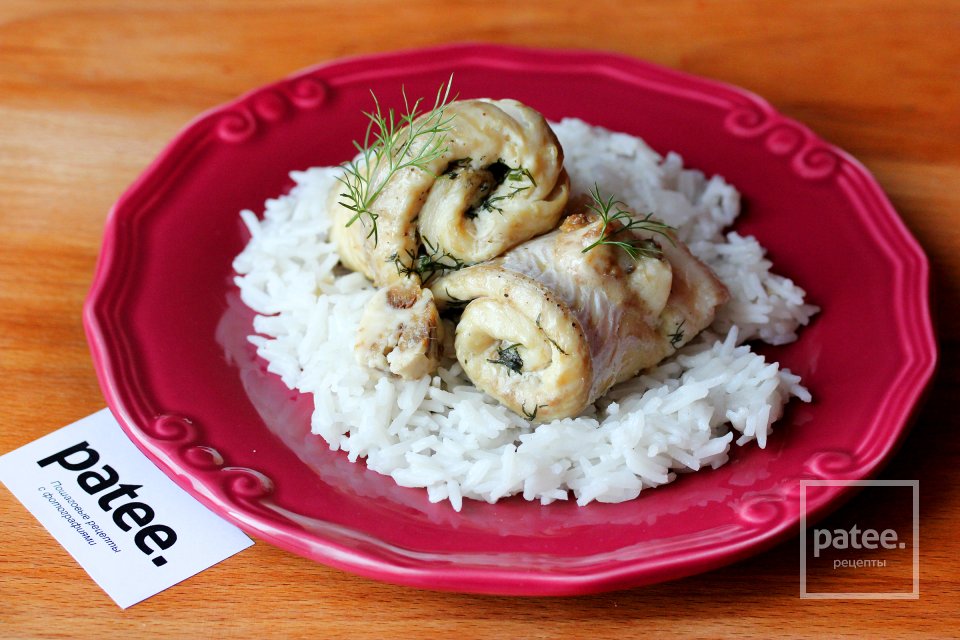 Рулетики из камбалы с анчоусным маслом и рисом в мультиварке - Шаг 13