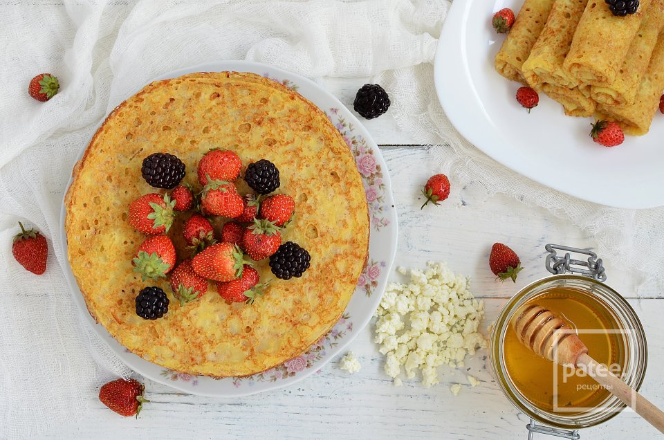 Заварные творожные блины - Шаг 11