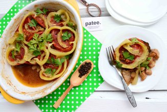 Запеченные овощи с грибами