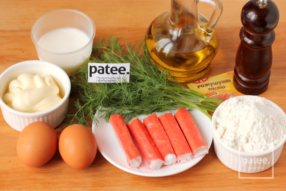 Крабовые вафли с укропом - Шаг 1