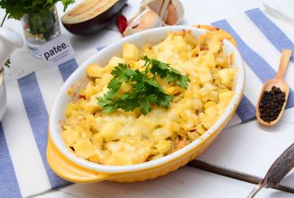 Запеченные овощи с моцареллой