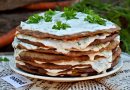 Печеночный торт со сметанной заправкой