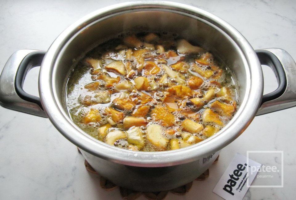 Суп с индейкой, зелёной  чечевицей и лисичками - Шаг 13