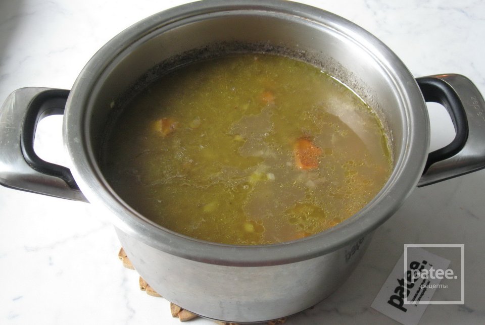 Суп с индейкой, зелёной  чечевицей и лисичками - Шаг 14