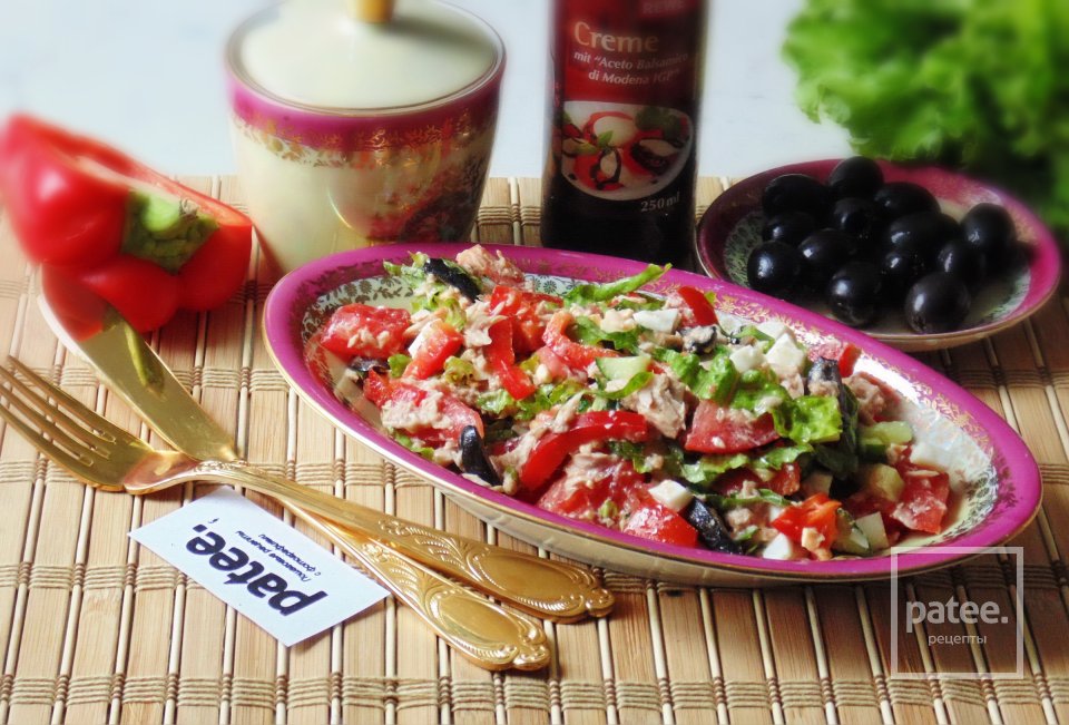 Салат с тунцом, овощами и оливками - Шаг 11