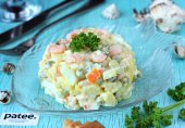 Салат Оливье с креветками