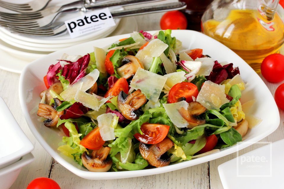 Микс-салат с помидорами черри и шампиньонами - Шаг 10