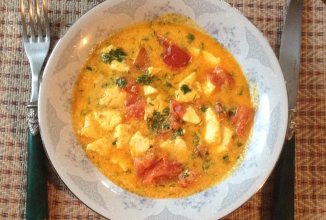 Омлет без яиц с адыгейским сыром