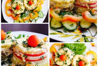 Кабачки в сметанно-чесночном соусе.