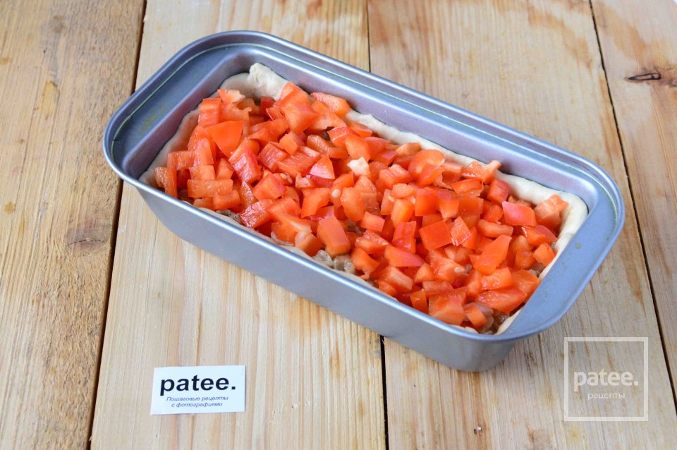 Открытый слоеный пирог с грибами - Шаг 6