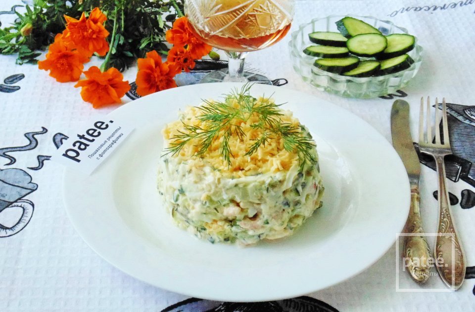 Салат с креветками и огурцами - Шаг 13