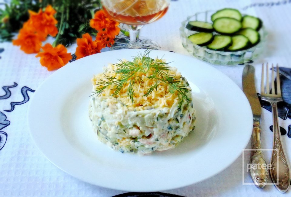 Салат с креветками и огурцами - Шаг 14